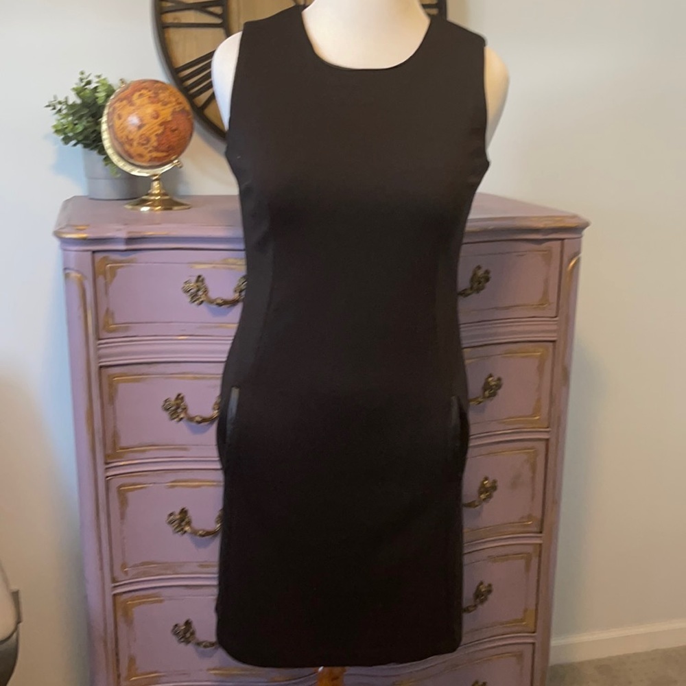 BCBG Maxazria Leather Lined Moto Dress